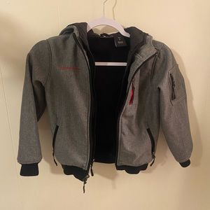 Weatherproof boys gray warm winter hooded jacket